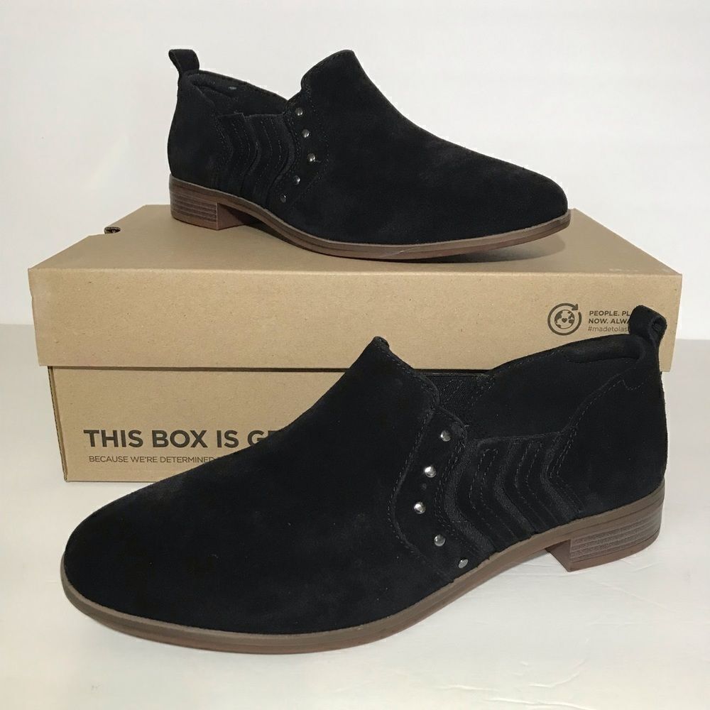 Clarks Trish Bell Studded Suede Slip-On Booties
